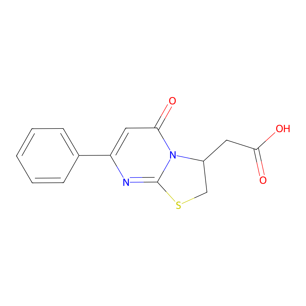 2-(5-Oxo-7-phenyl-3,5-dihydro-2H-thiazolo[3,2-a]pyrimidin-3-yl)acetic acid molecular structure, CAS 1411766-34-1