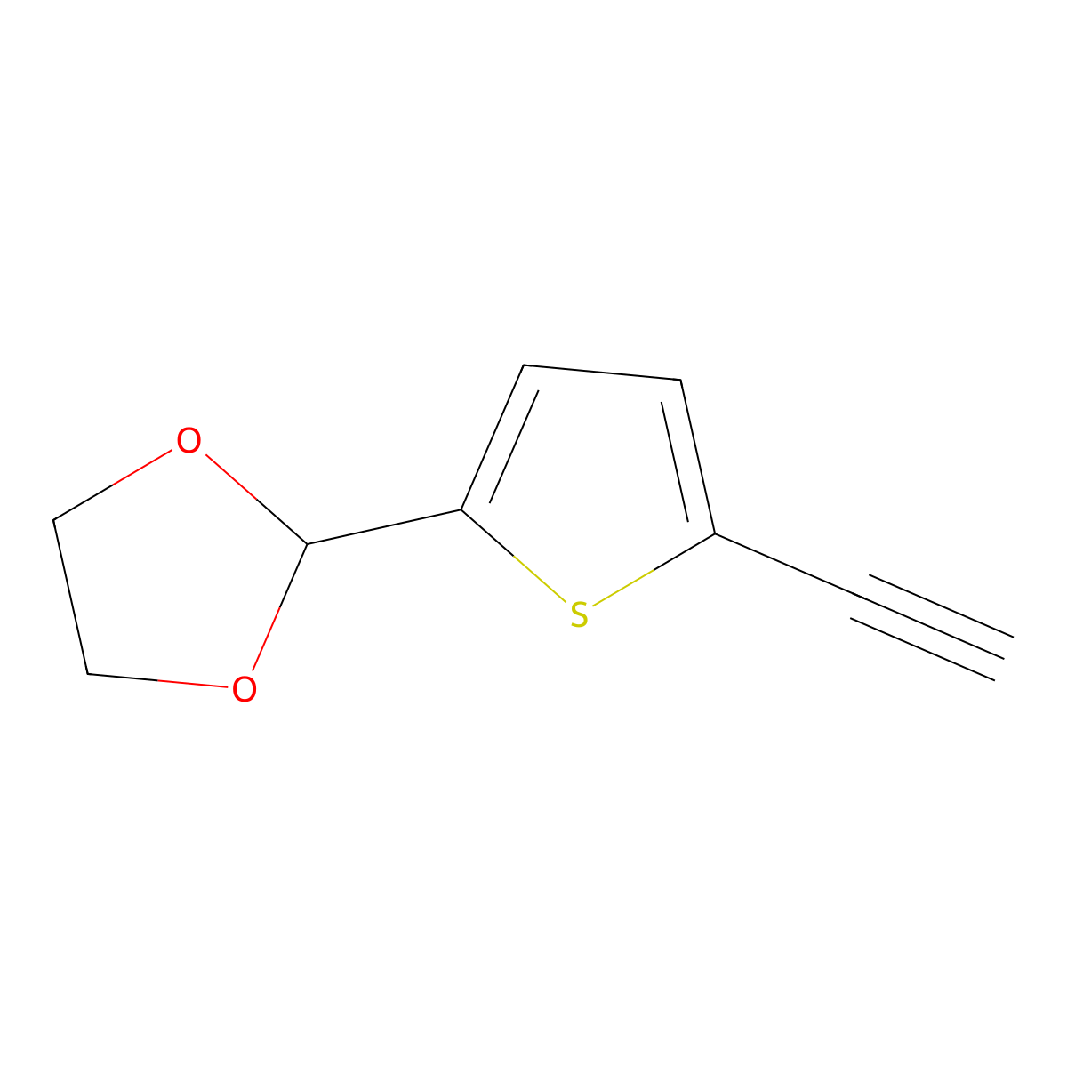 2-(5-Ethynylthiophen-2-yl)-1,3-dioxolane molecular structure, CAS 1411766-65-8