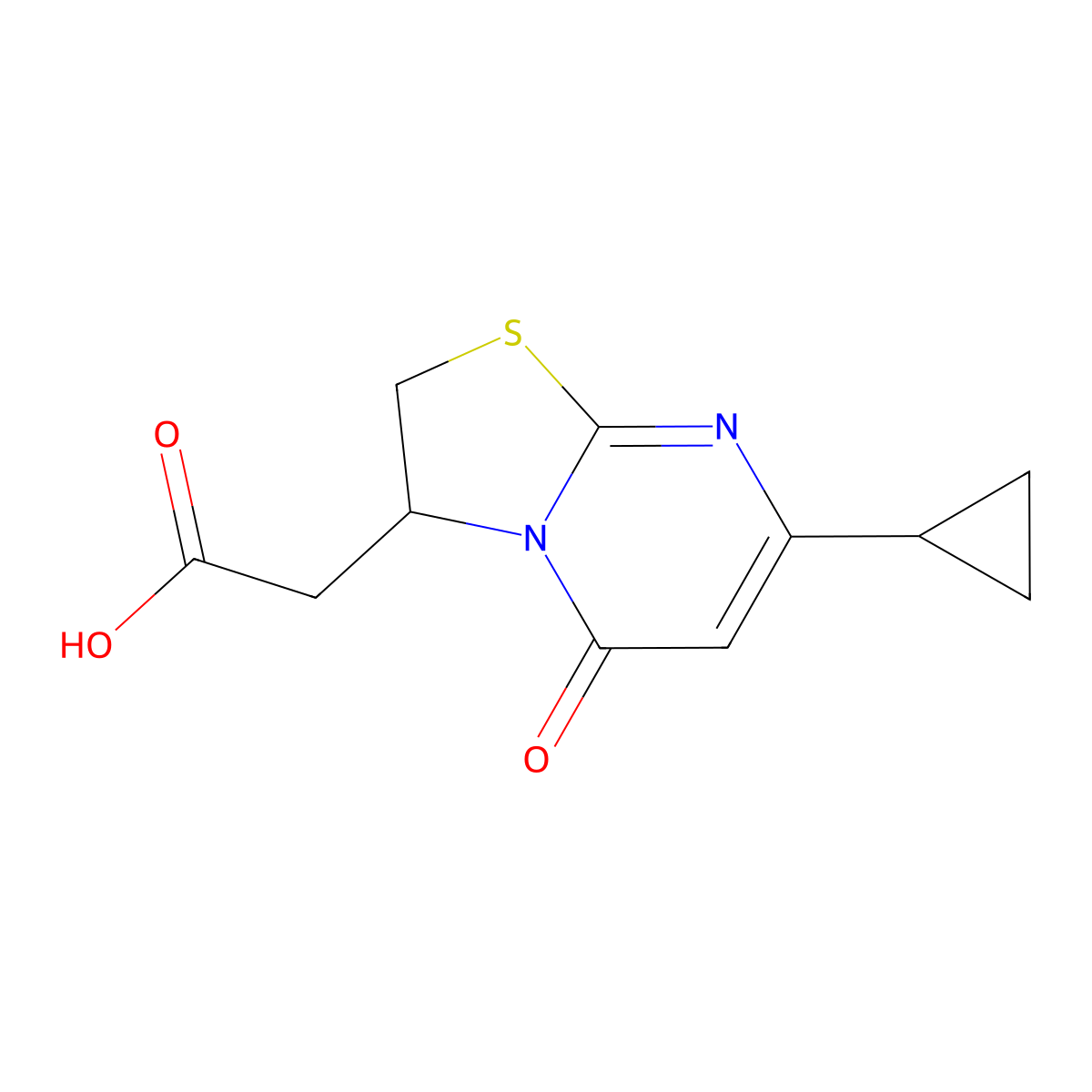 2-(7-Cyclopropyl-5-oxo-3,5-dihydro-2H-thiazolo[3,2-a]pyrimidin-3-yl)acetic acid molecular structure, CAS 1411766-66-9