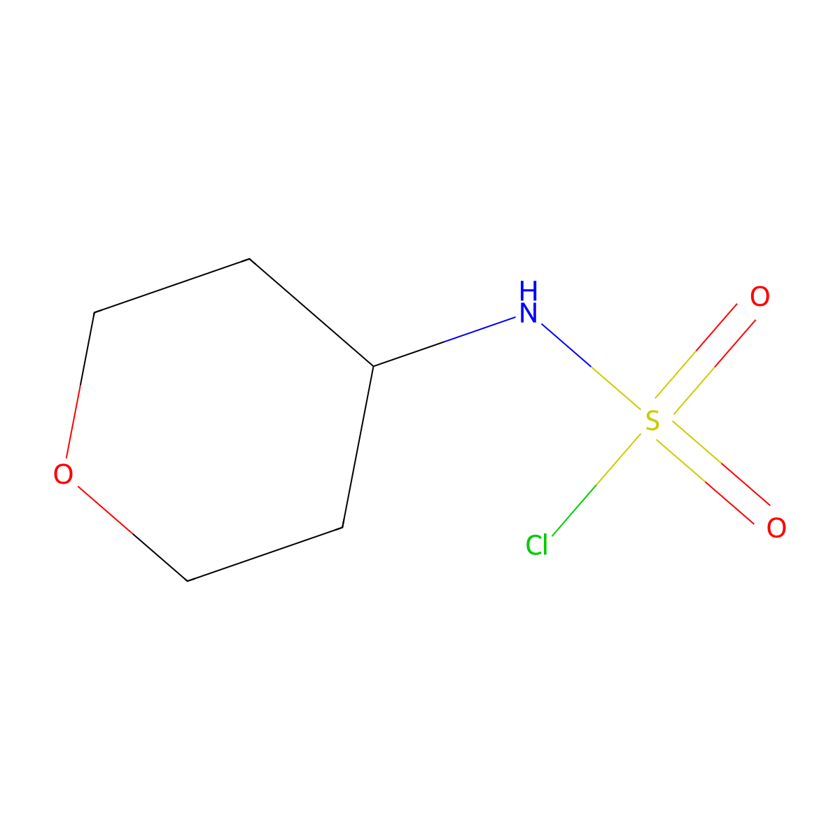 N-(4-Tetrahydropyranyl)sulfamoyl Chloride molecular structure, CAS 1411774-77-0