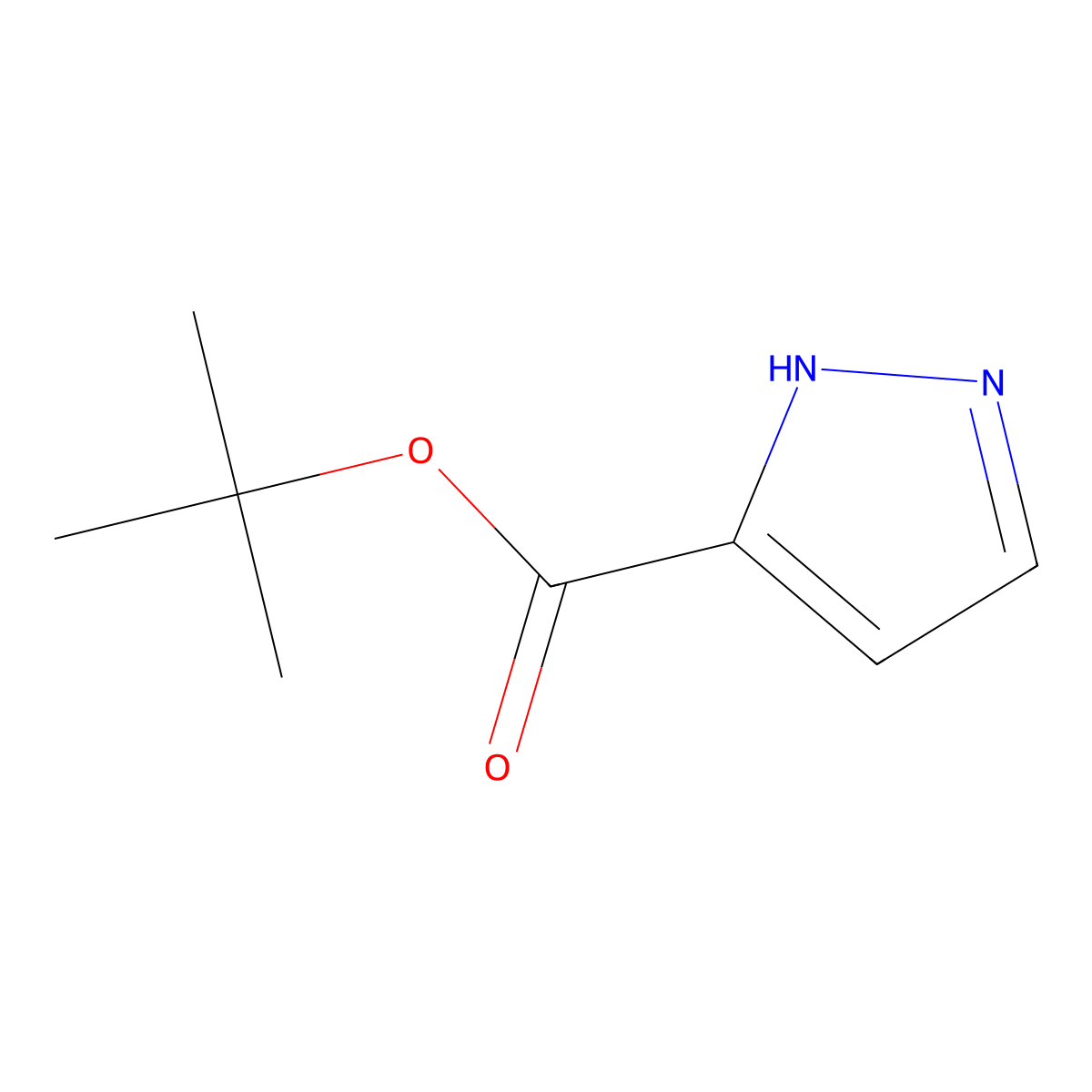 t-Butyl 1H-pyrazole-3-carboxylate molecular structure, CAS 141178-50-9