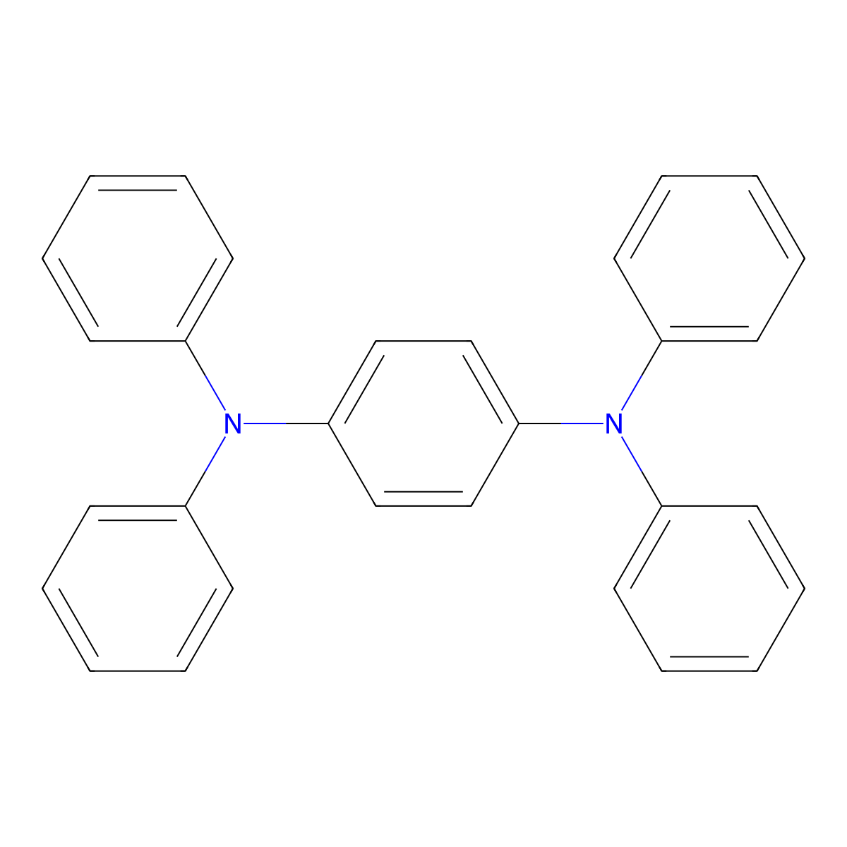 1,4-Benzenediamine, N1,N1,N4,N4-tetraphenyl- molecular structure, CAS 14118-16-2