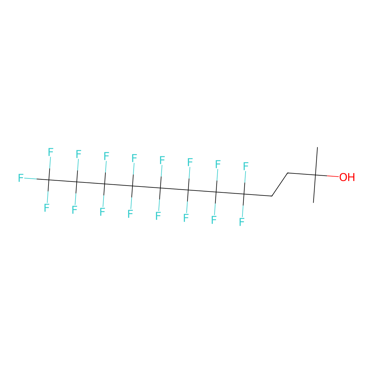 5,5,6,6,7,7,8,8,9,9,10,10,11,11,12,12,12-Heptadecafluoro-2-methyldodecan-2-ol molecular structure, CAS 141183-94-0