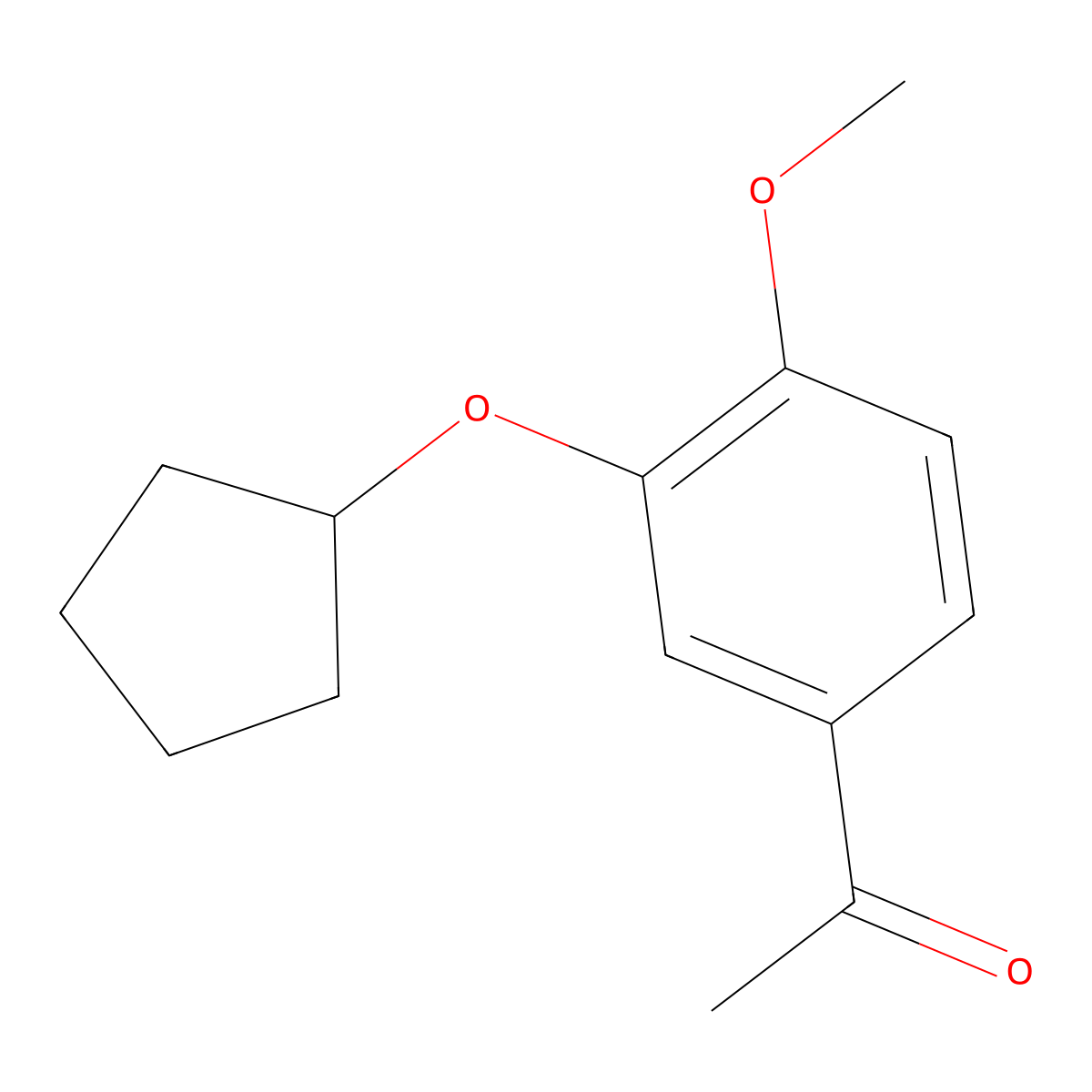 1-(3-(Cyclopentyloxy)-4-methoxyphenyl)ethanone molecular structure, CAS 141184-48-7