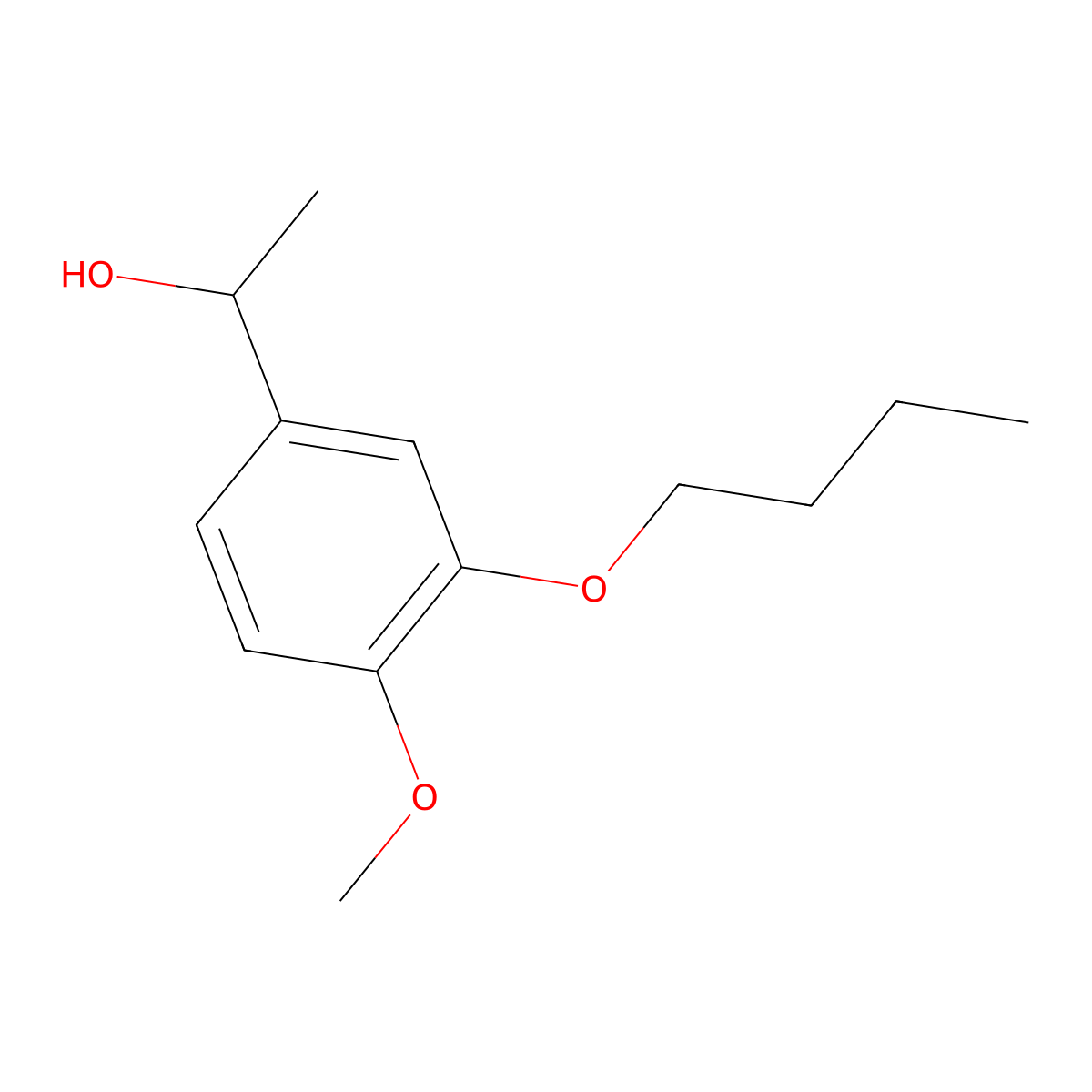 1-(3-Butoxy-4-methoxyphenyl)ethanol molecular structure, CAS 141184-50-1