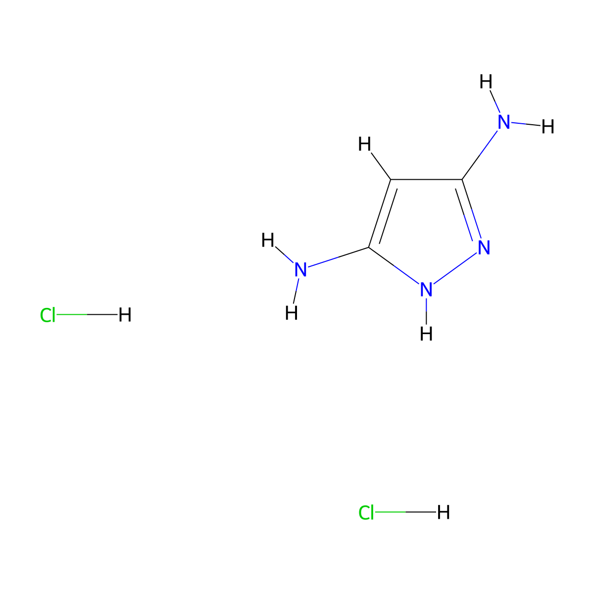 1H-Pyrazole-3,5-diamine--hydrogen chloride (1/2) molecular structure, CAS 141193-12-6