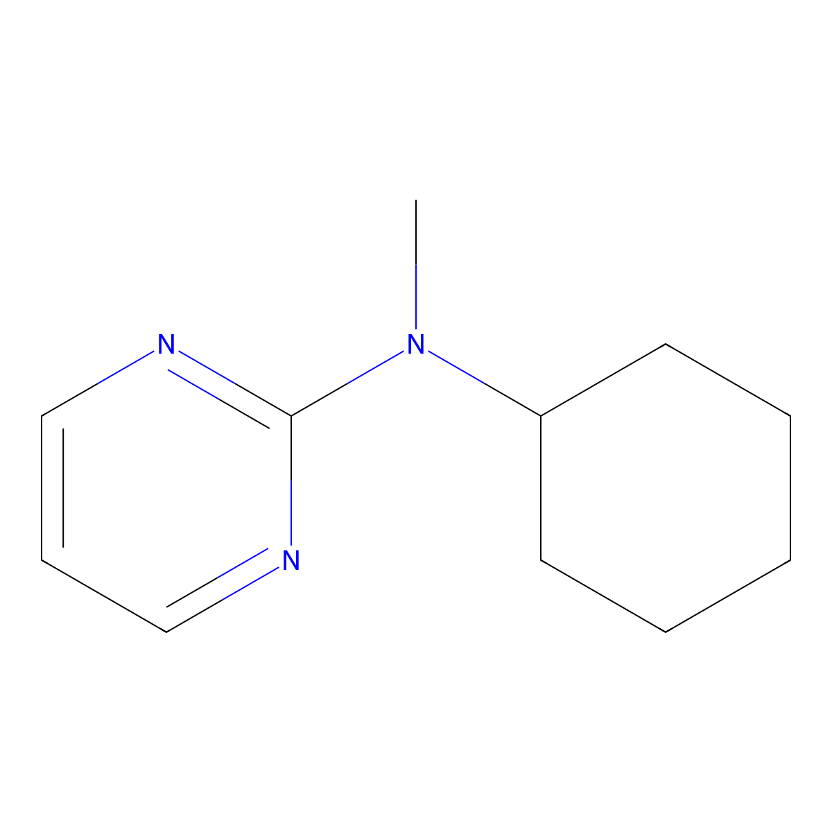 N-cyclohexyl-N-methylpyrimidin-2-amine molecular structure, CAS 141193-13-7