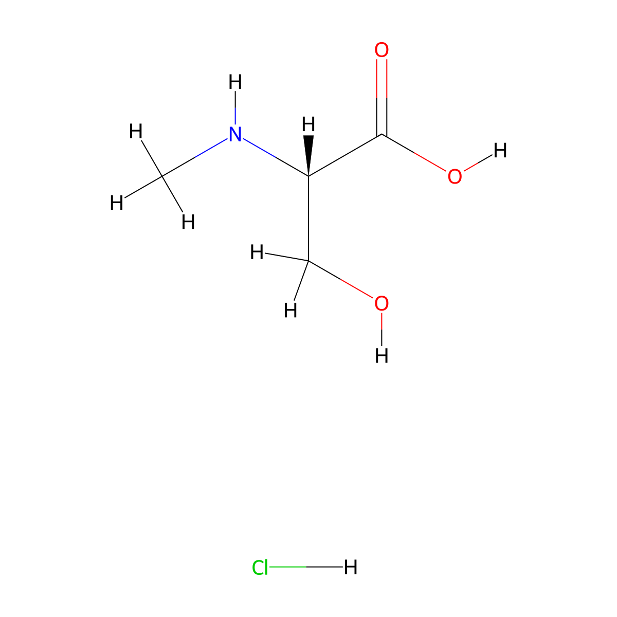 N-alpha-Methyl-L-serine hydrochloride (Me-L-Ser-OH.HCl) molecular structure, CAS 141193-65-9