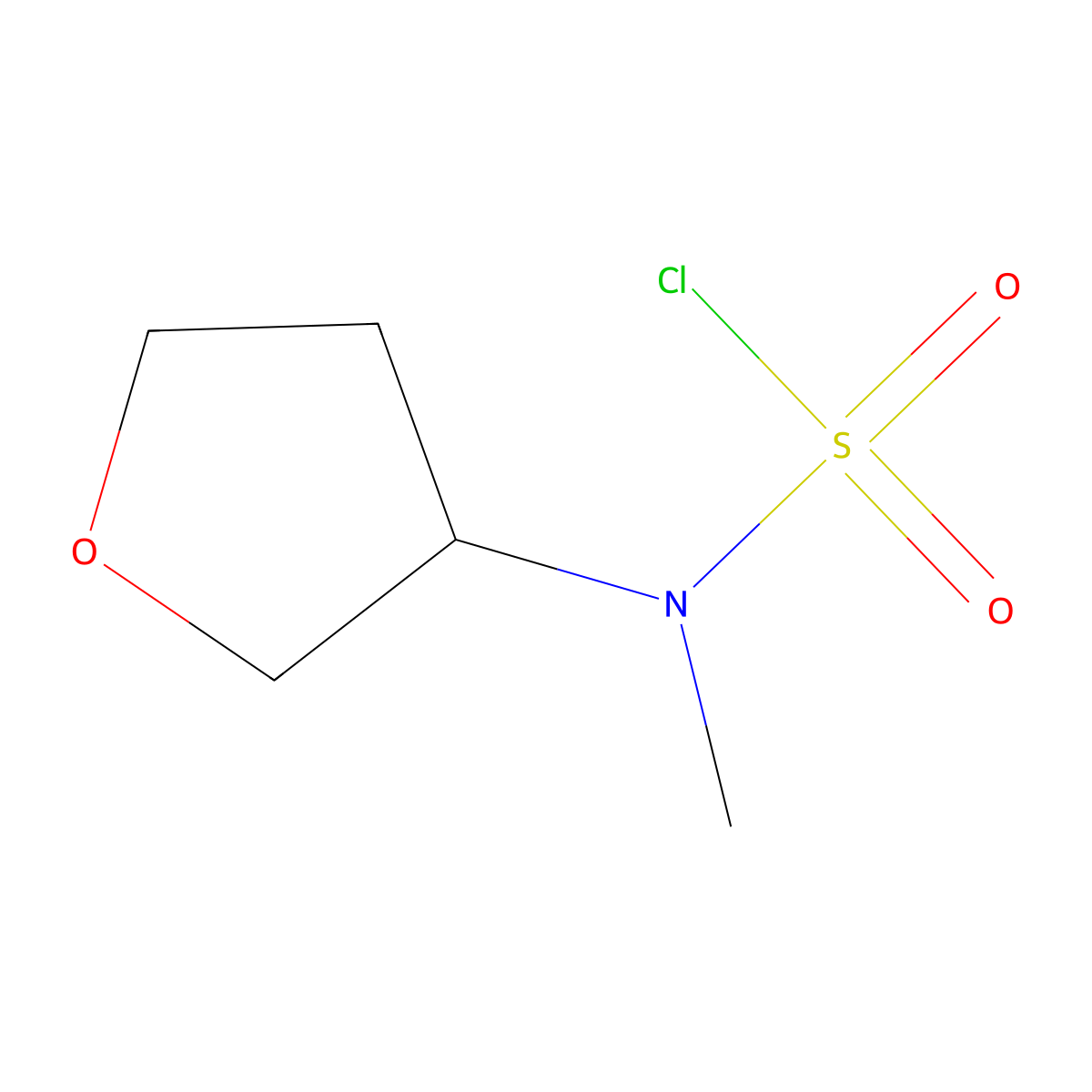 N-methyl-N-(oxolan-3-yl)sulfamoyl chloride molecular structure, CAS 1411947-15-3
