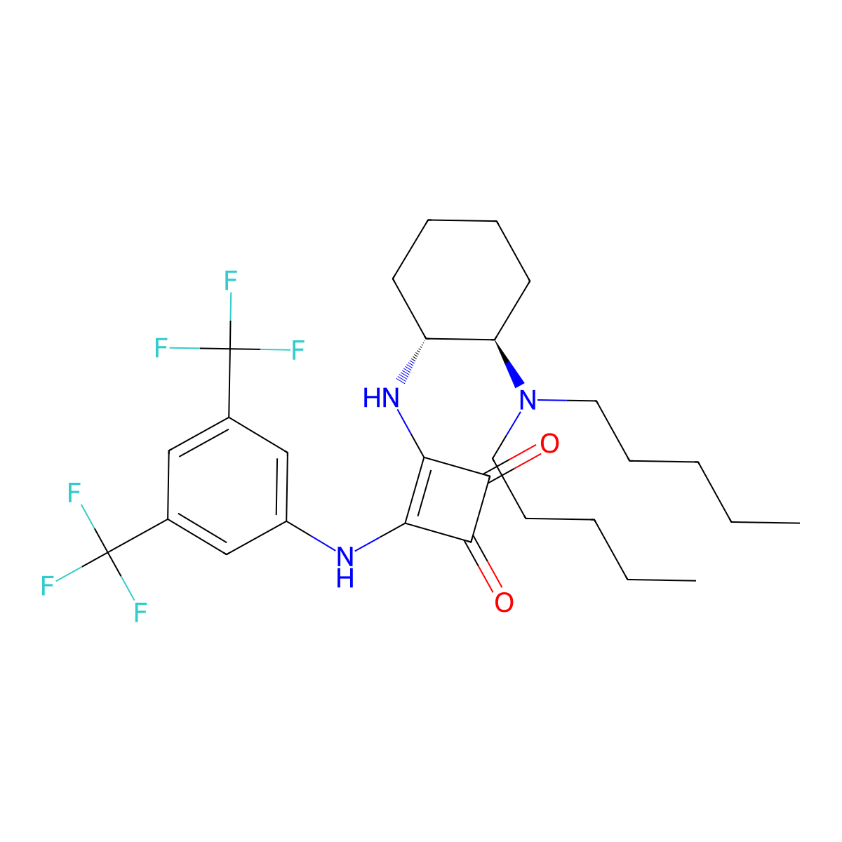 3-[[3,5-bis(trifluoroMethyl)phenyl]aMino]-4-[[(1R,2R)-2-(dipentylaMino)cyclohexyl]aMino]-3-Cyclobutene-1,2-dione molecular structure, CAS 1411983-40-8