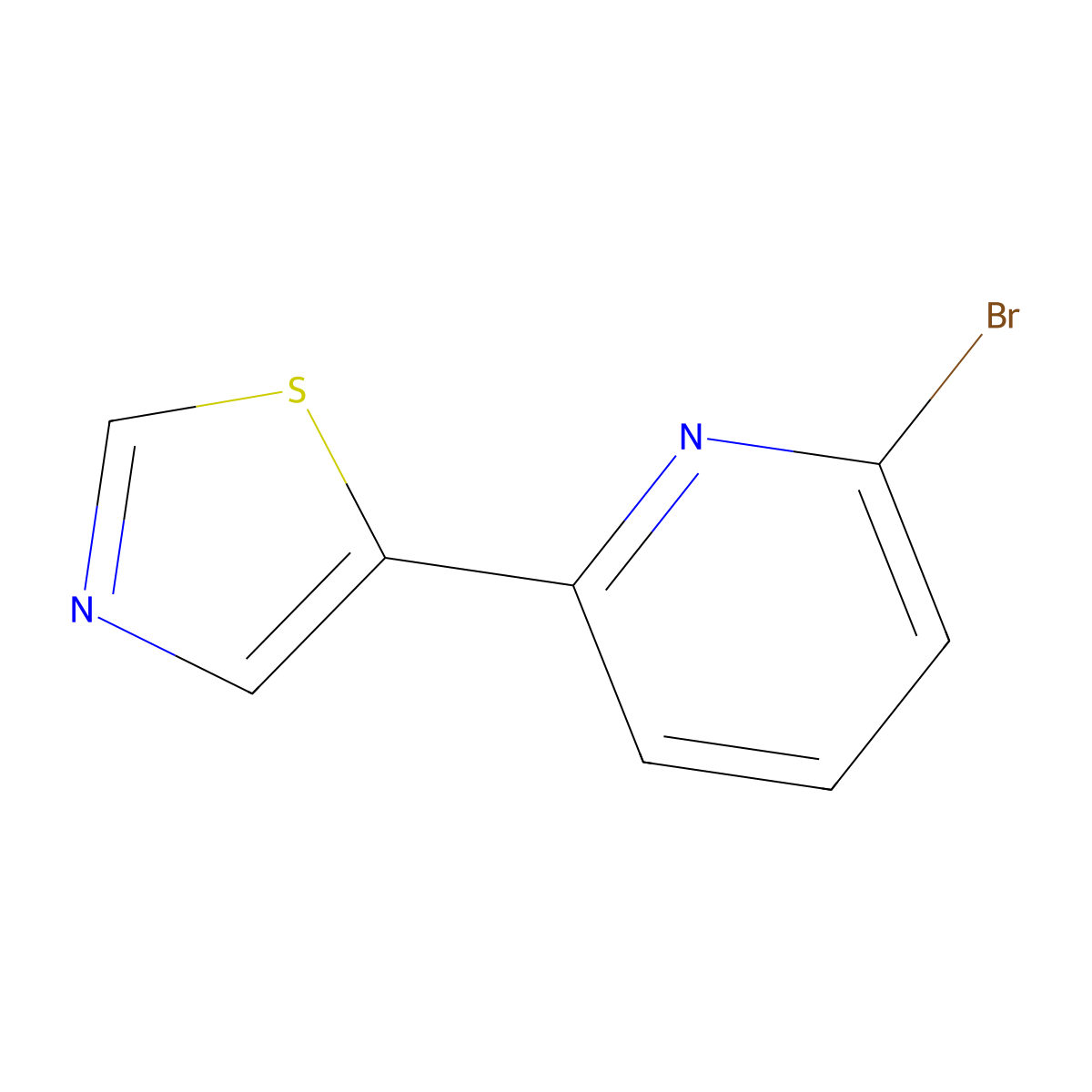 2-Bromo-6-(thiazol-5-yl)pyridine molecular structure, CAS 1411985-18-6