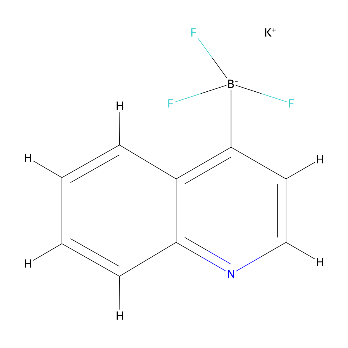 Potassium trifluoro(quinolin-4-yl)boranuide molecular structure, CAS 1411985-81-3