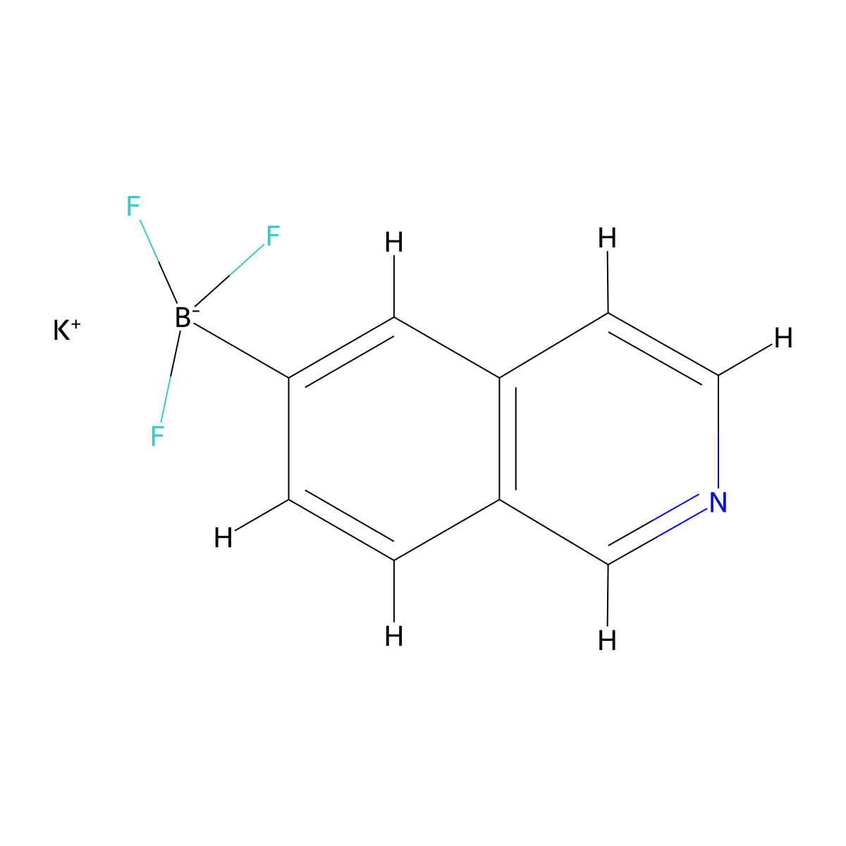 Potassium trifluoro(isoquinolin-6-yl)borate molecular structure, CAS 1411986-46-3