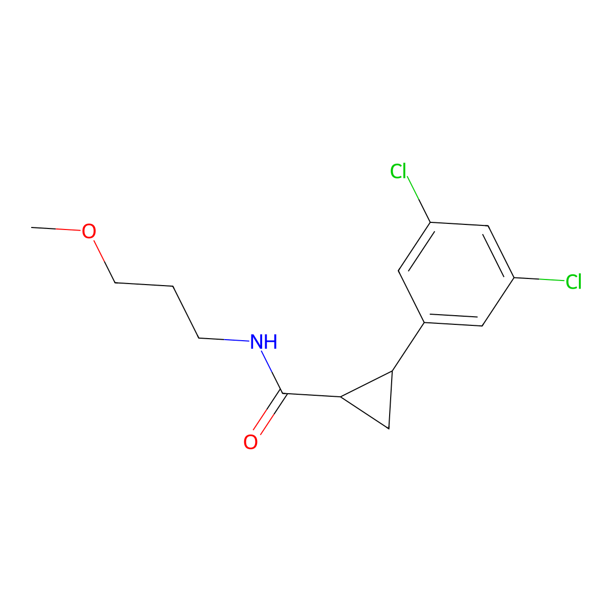 2-(3,5-dichlorophenyl)-N-(3-methoxypropyl)cyclopropanecarboxamide molecular structure, CAS 1411989-55-3