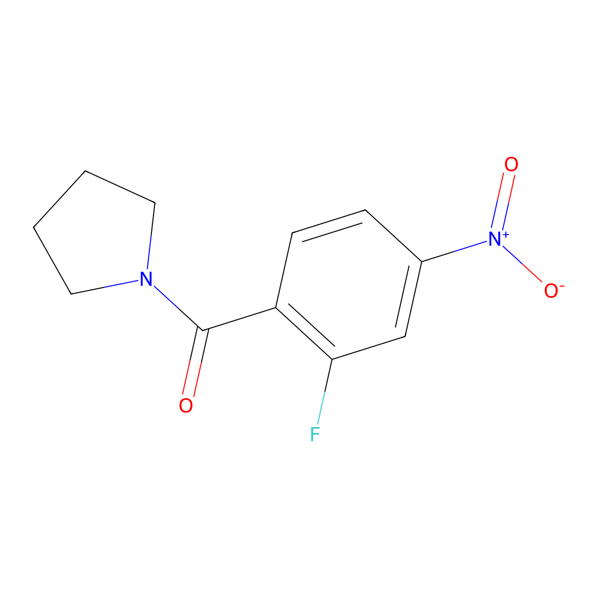 (2-Fluoro-4-nitrophenyl)(pyrrolidin-1-yl)methanone molecular structure, CAS 1411990-19-6