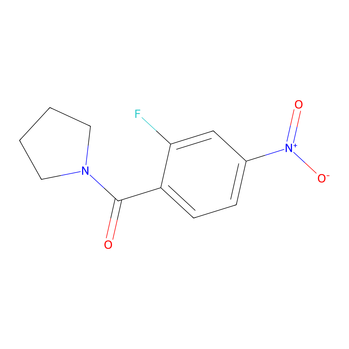 (2-Fluoro-4-nitrophenyl)(pyrrolidin-1-yl)methanone molecular structure, CAS 1411990-19-6