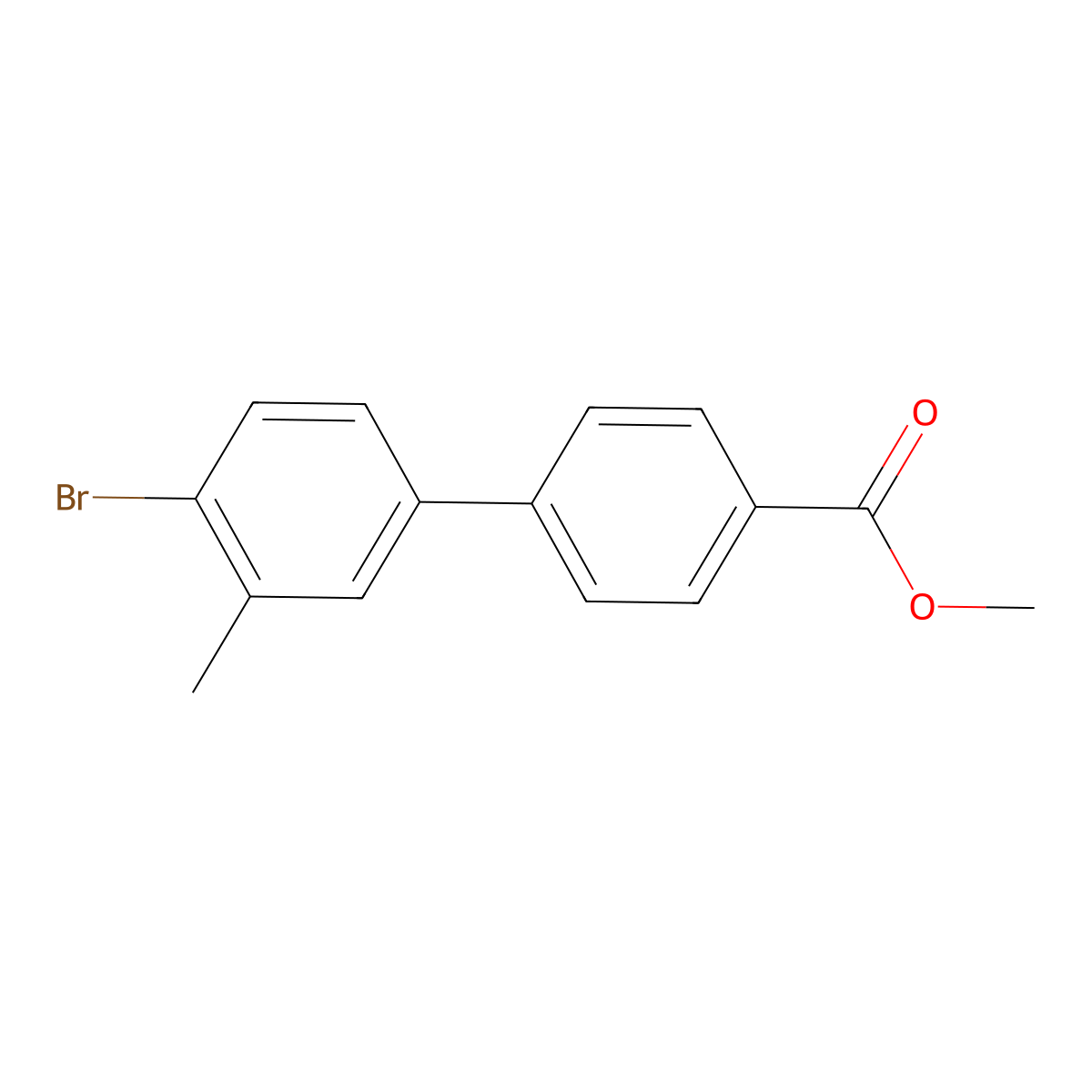 4'-Bromo-3'-methyl-biphenyl-4-carboxylic acid methyl ester molecular structure, CAS 1411993-02-6