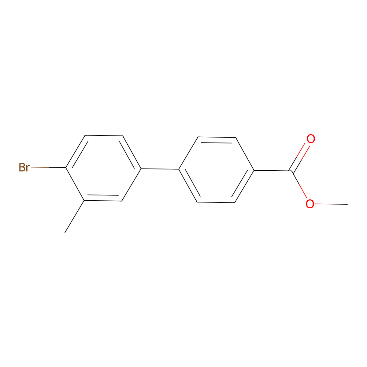 4'-Bromo-3'-methyl-biphenyl-4-carboxylic acid methyl ester molecular structure, CAS 1411993-02-6