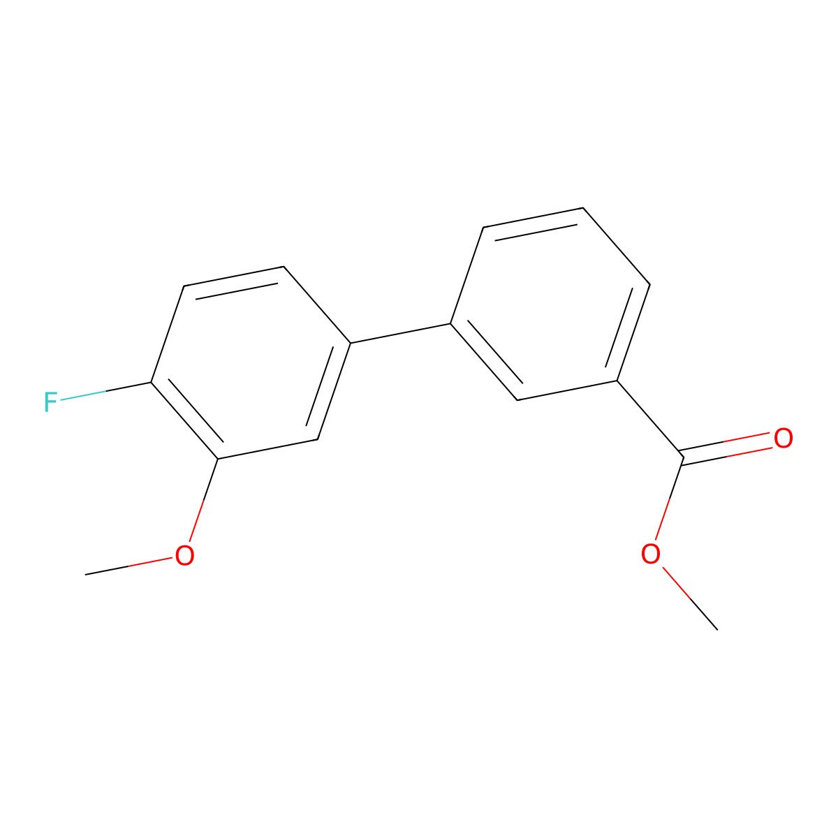 Methyl 3-(4-fluoro-3-methoxyphenyl)benzoate molecular structure, CAS 1411993-22-0