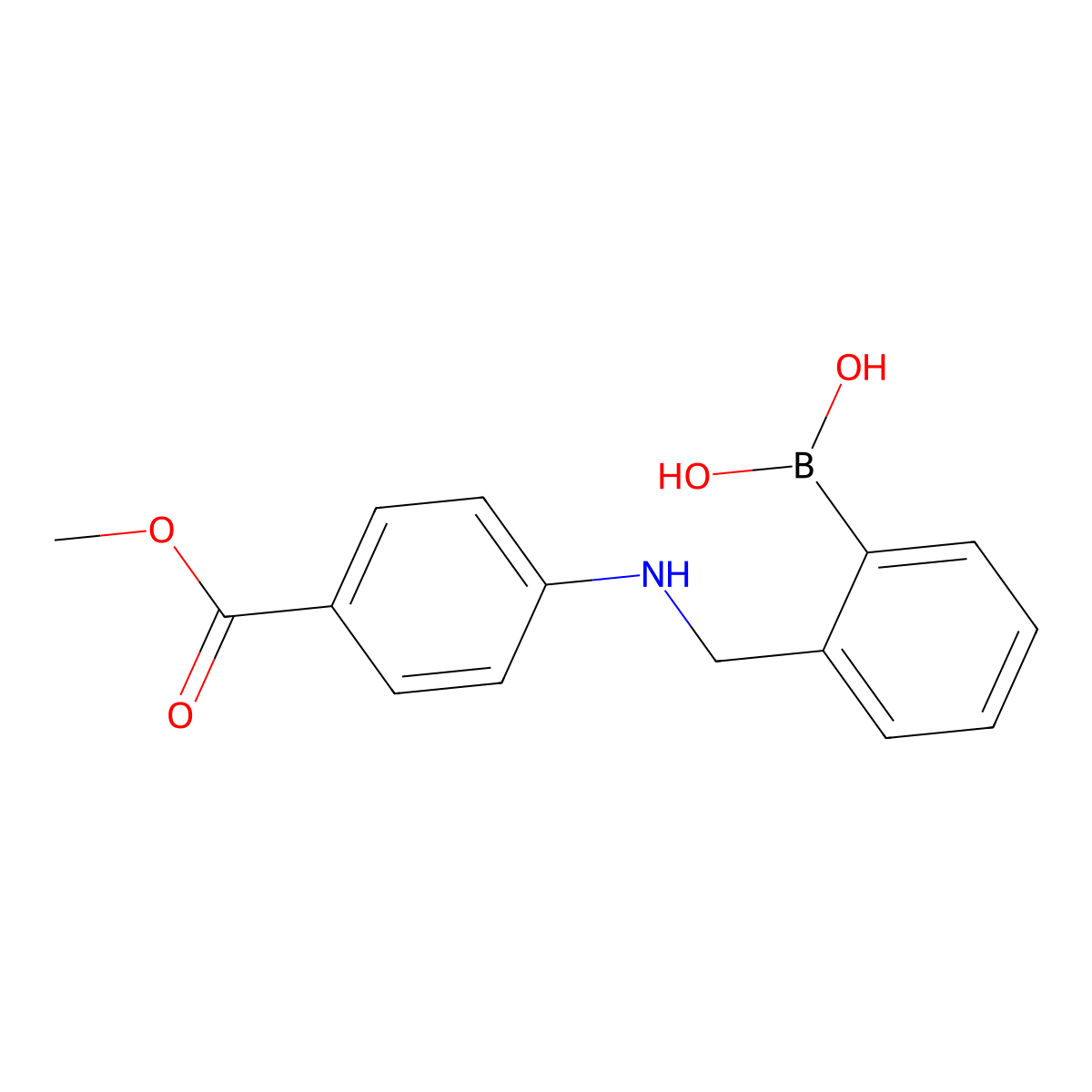 (2-(((4-(Methoxycarbonyl)phenyl)amino)methyl)phenyl)boronic acid molecular structure, CAS 1411993-34-4