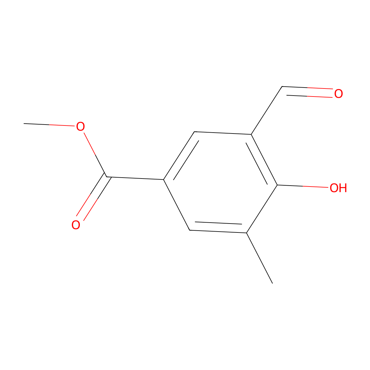 Methyl 3-formyl-4-hydroxy-5-methylbenzoate molecular structure, CAS 1411993-59-3