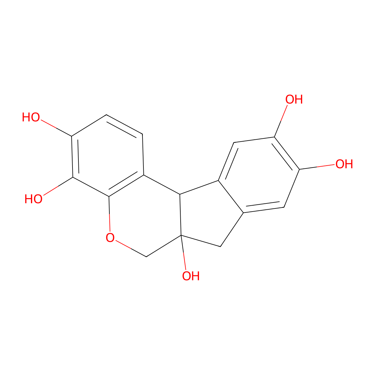 Hematoxylin molecular structure, CAS 1412-19-7