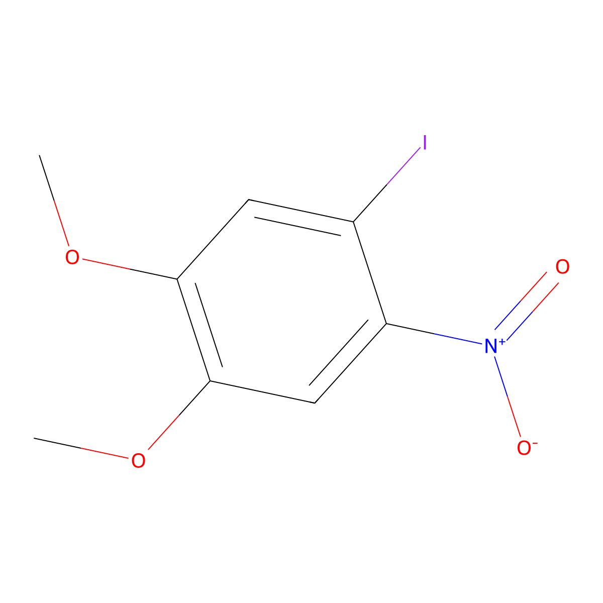 1,2-Dimethoxy-4-iodo-5-nitrobenzene molecular structure, CAS 14120-13-9