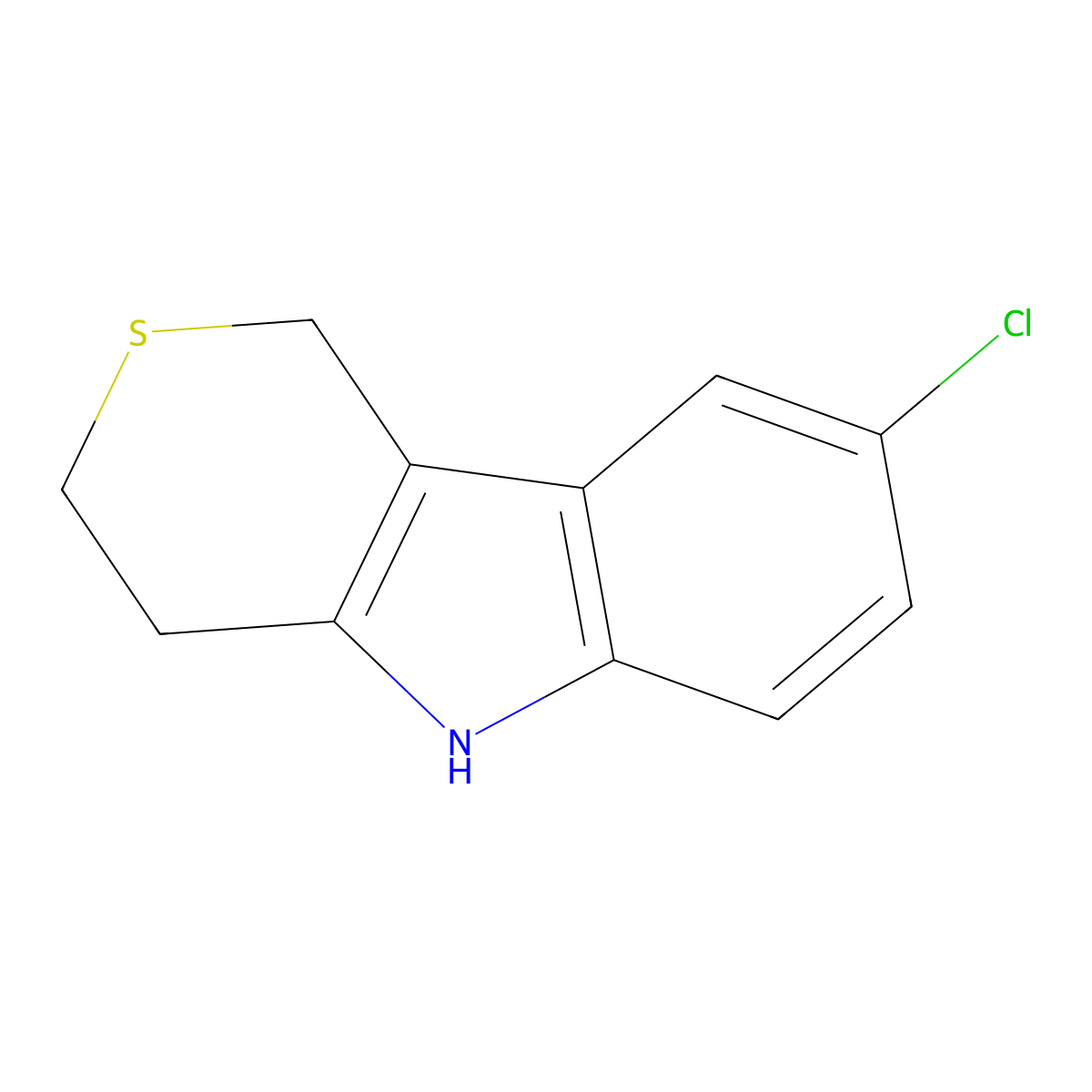 8-Chloro-1,3,4,5-tetrahydrothiopyrano[4,3-b]indole molecular structure, CAS 14120-24-2