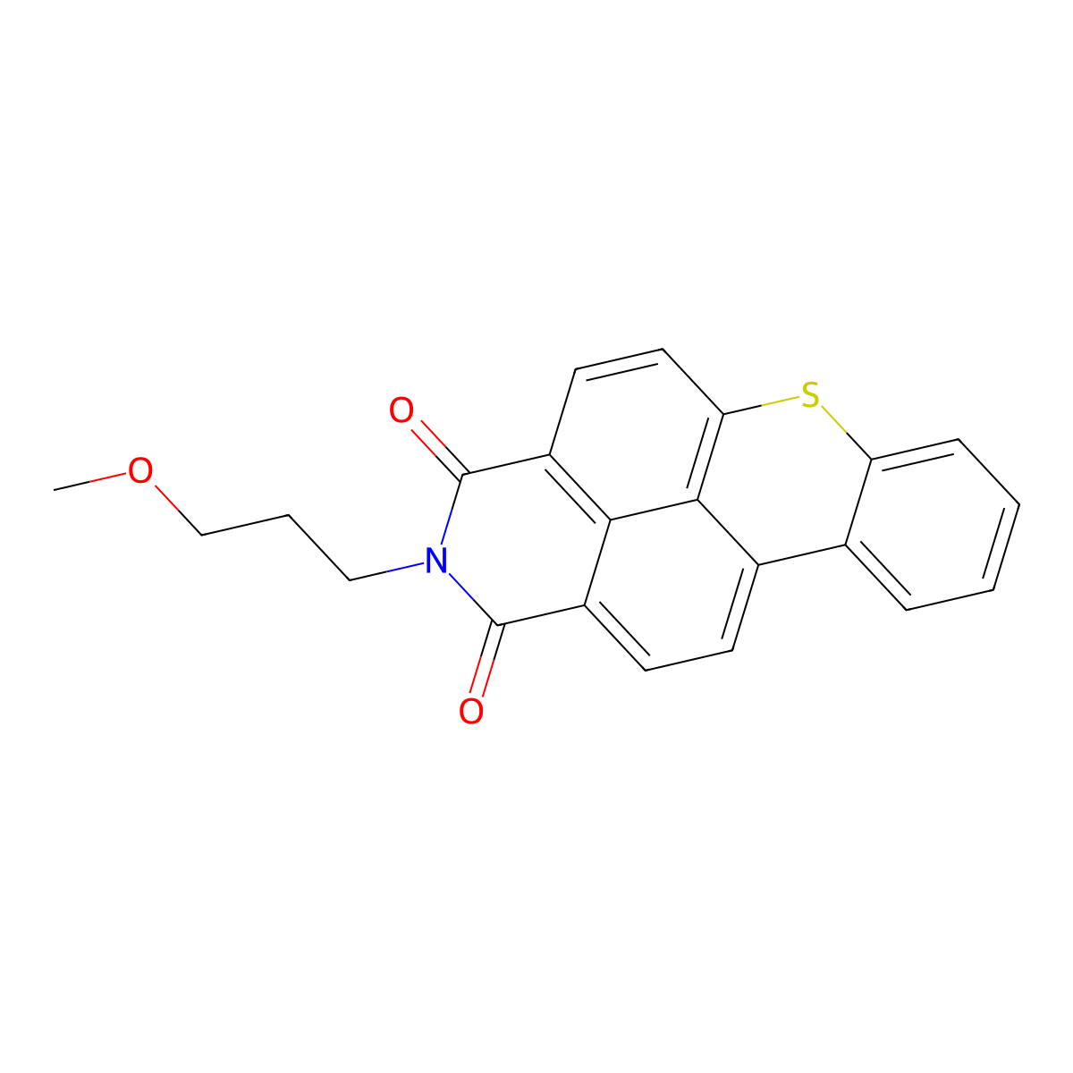2-(3-Methoxypropyl)-1H-thioxantheno(2,1,9-def)isoquinoline-1,3(2H)-dione molecular structure, CAS 14121-47-2
