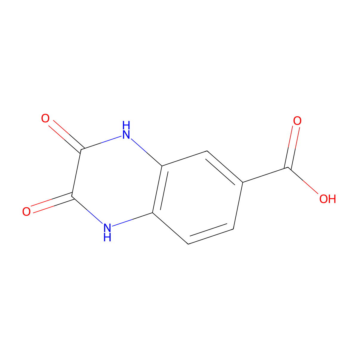 1,2,3,4-Tetrahydro-2,3-dioxoquinoxaline-6-carboxylic acid molecular structure, CAS 14121-55-2