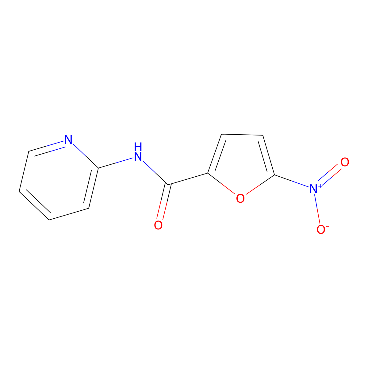 5-nitro-N-(2-pyridyl)furan-2-carboxamide molecular structure, CAS 14121-87-0