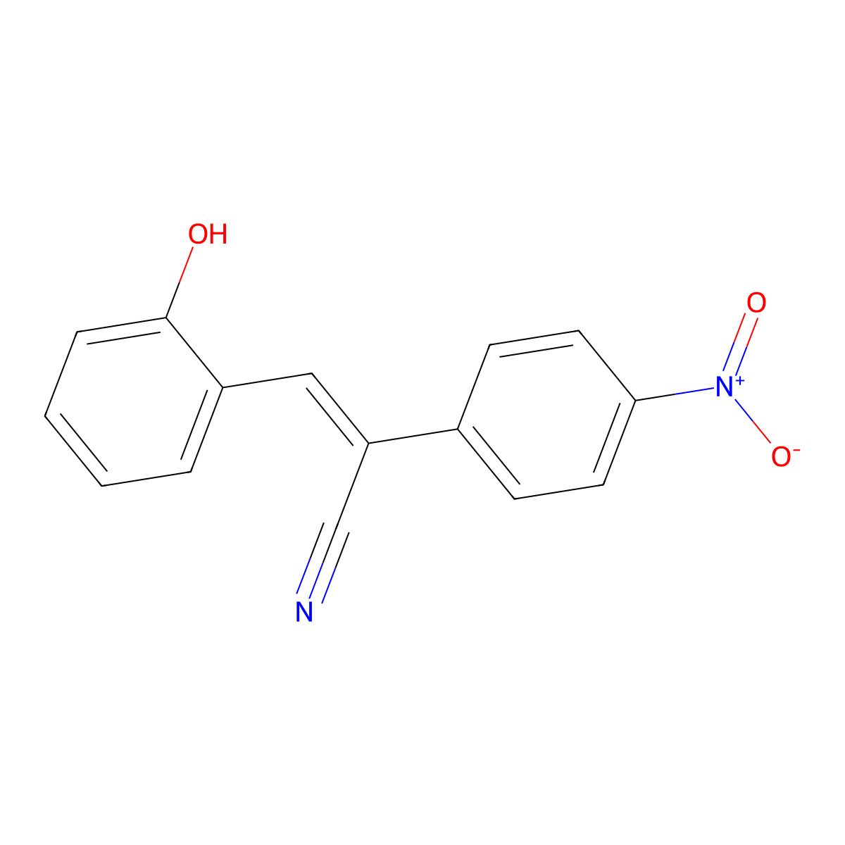 3-(2-Hydroxyphenyl)-2-(4-nitrophenyl)prop-2-enenitrile molecular structure, CAS 14121-93-8