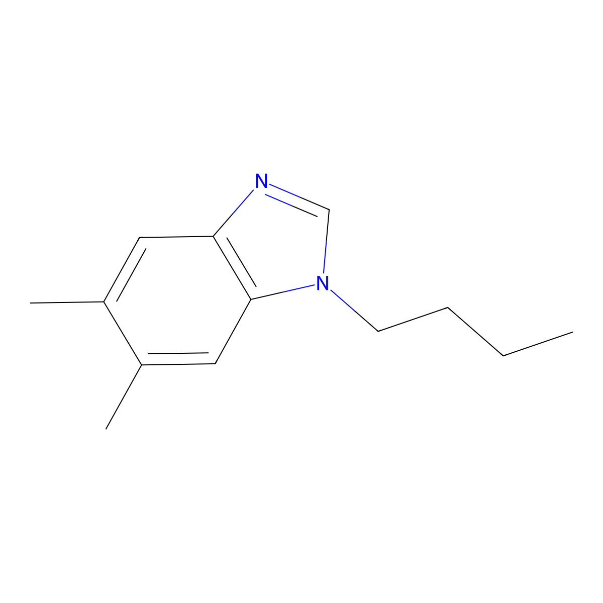 1-Butyl-5,6-dimethyl-1H-benzimidazole molecular structure, CAS 141211-34-9