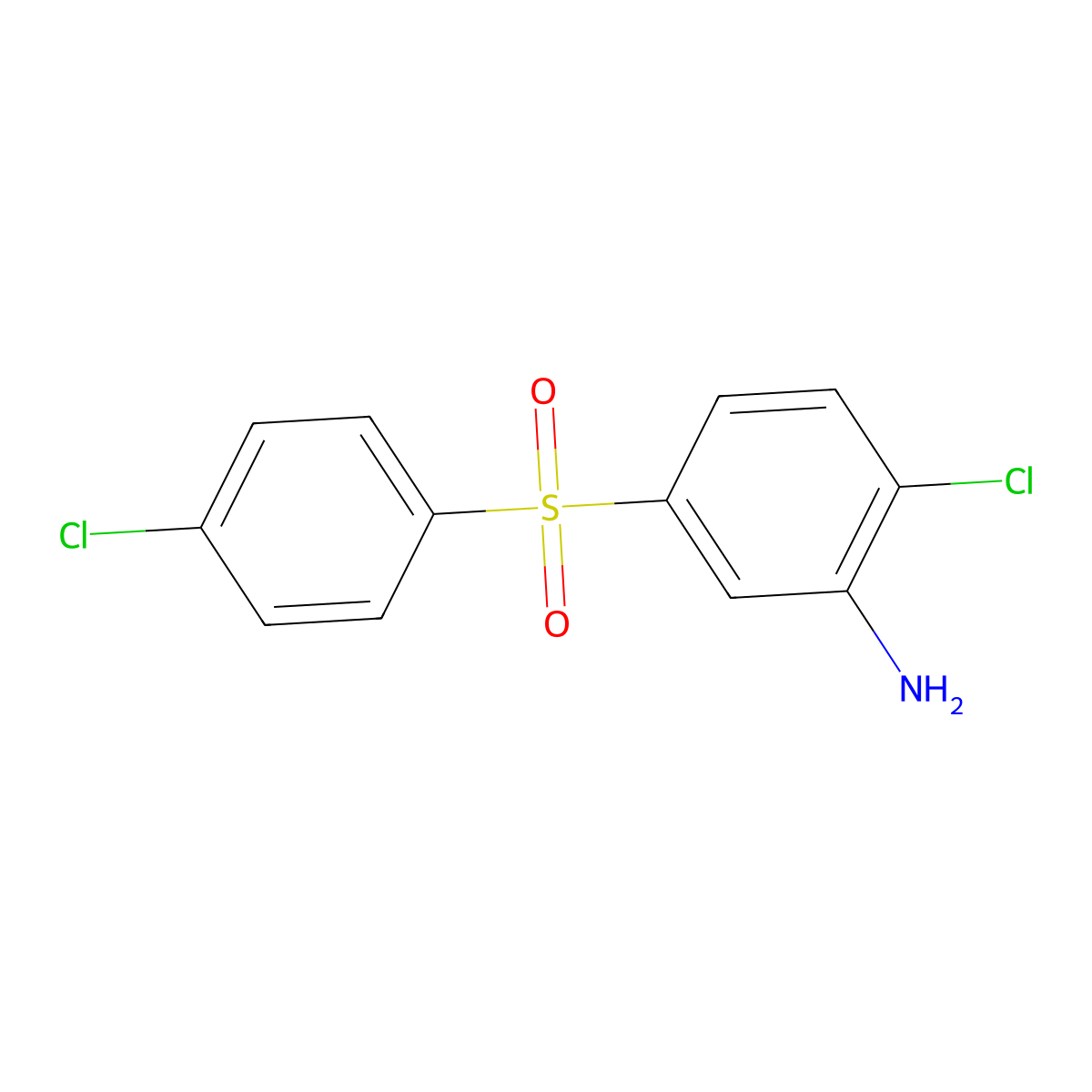 2-Chloro-5-[(4-chlorophenyl)sulfonyl]aniline molecular structure, CAS 141211-88-3