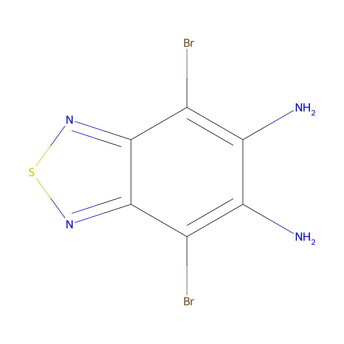 4,7-Dibromo-2,1,3-benzothiadiazole-5,6-diamine molecular structure, CAS 141215-32-9