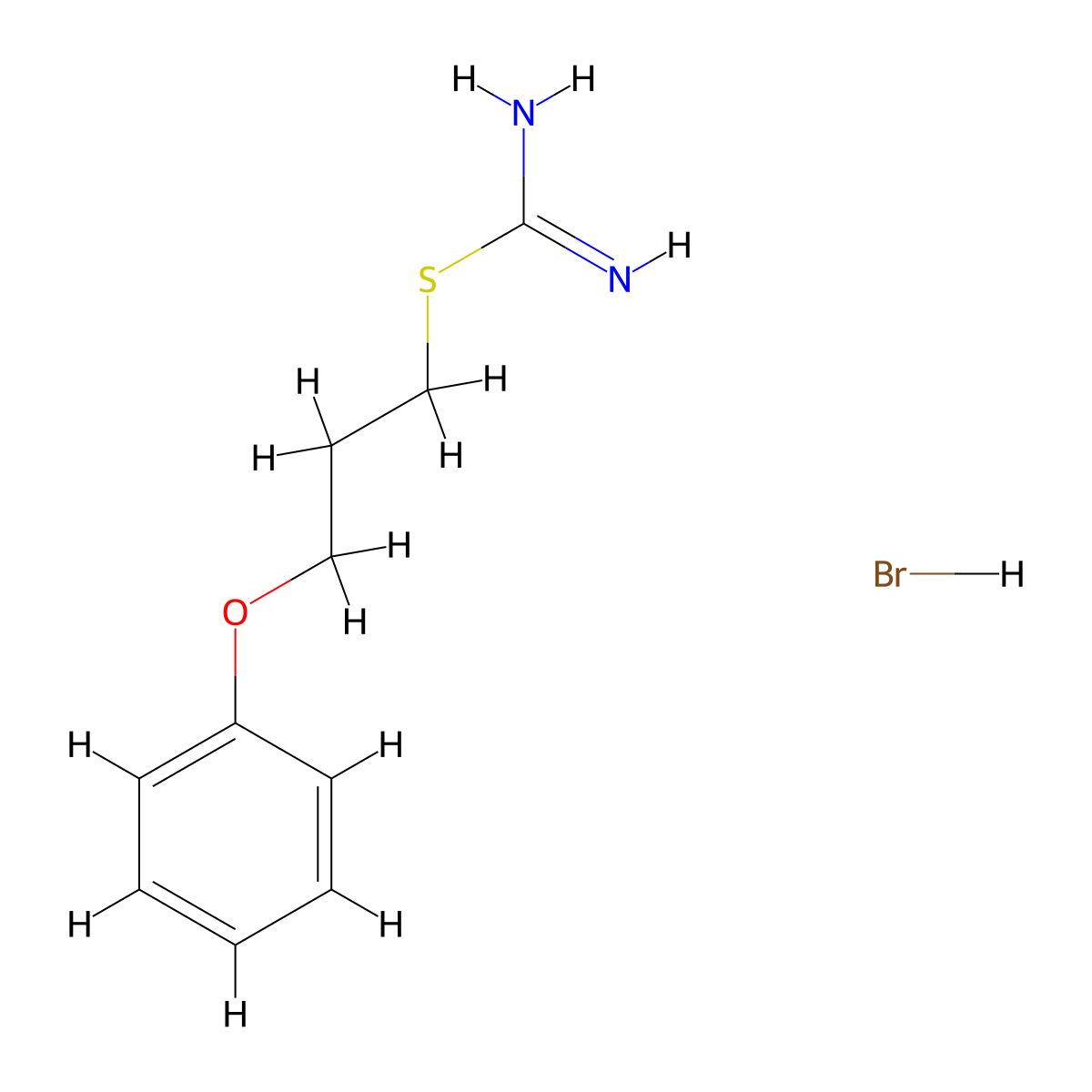 Pseudourea, 2-(3-phenoxypropyl)-2-thio-, hydrobromide molecular structure, CAS 14122-45-3