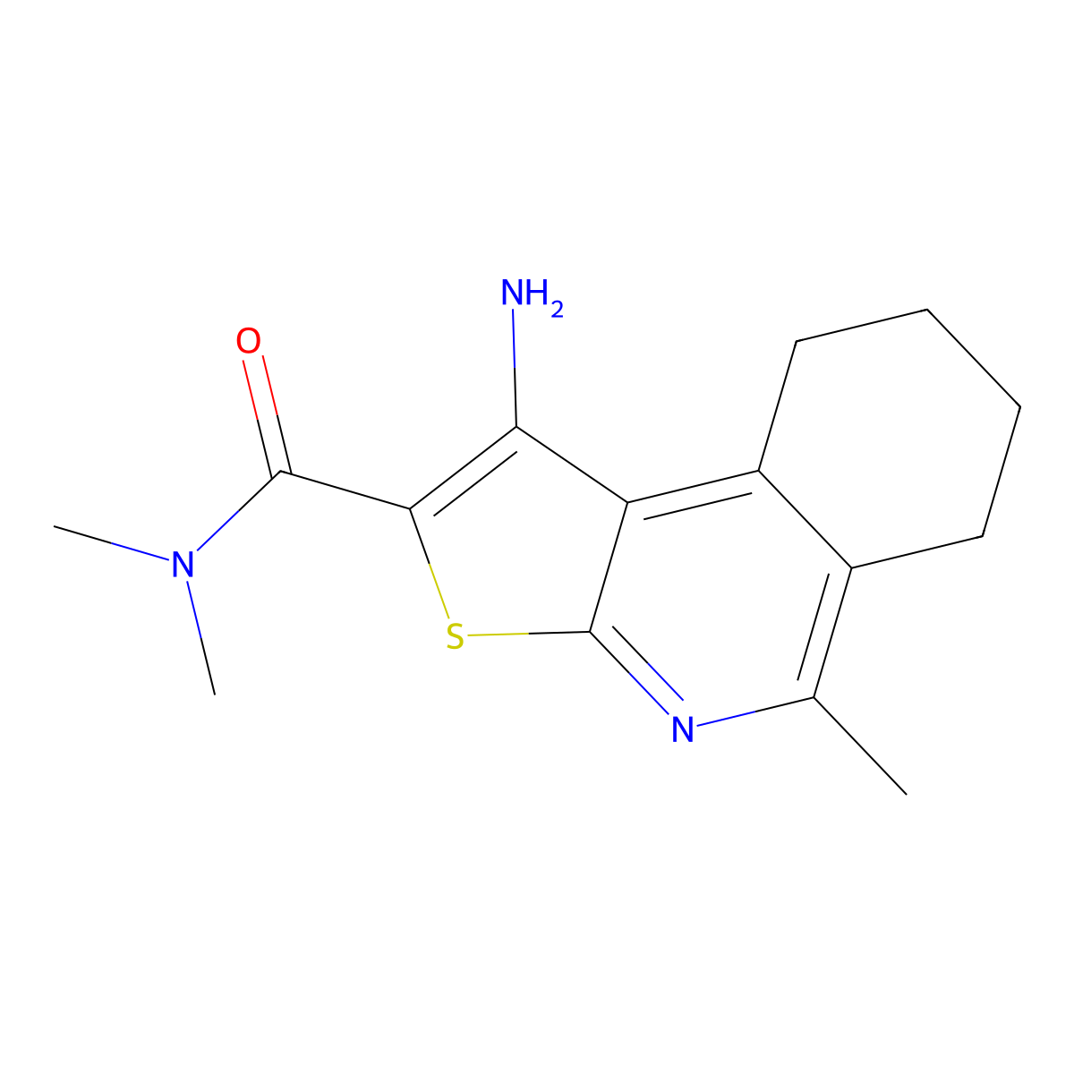 1-Amino-N,N,5-trimethyl-6H,7H,8H,9H-thieno[2,3-C]isoquinoline-2-carboxamide molecular structure, CAS 1412210-54-8