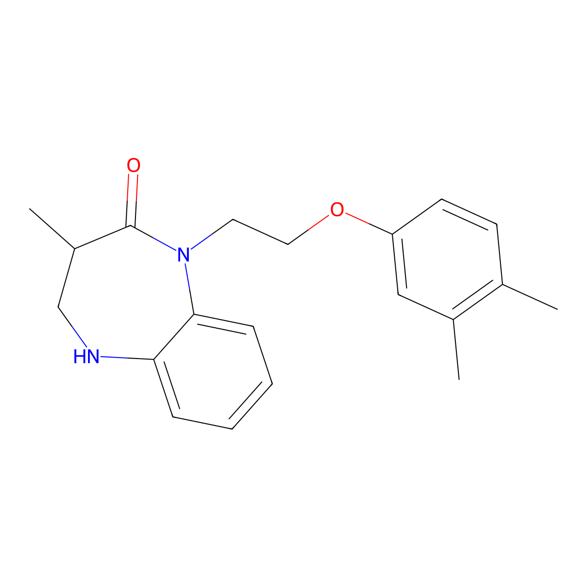 1-(2-(3,4-dimethylphenoxy)ethyl)-3-methyl-4,5-dihydro-1H-benzo[b][1,4]diazepin-2(3H)-one molecular structure, CAS 1412228-43-3