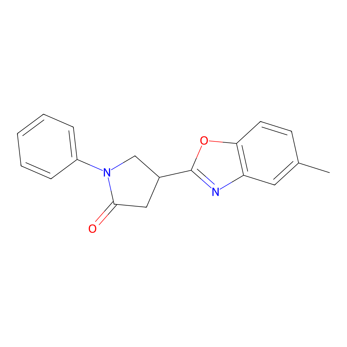 4-(5-Methyl-1,3-benzoxazol-2-yl)-1-phenylpyrrolidin-2-one molecular structure, CAS 1412228-55-7