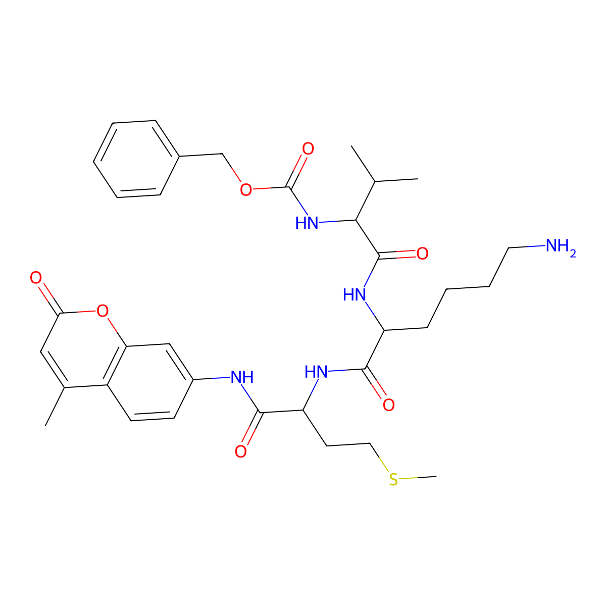 Z-Val-Lys-Met-AMC molecular structure, CAS 141223-71-4