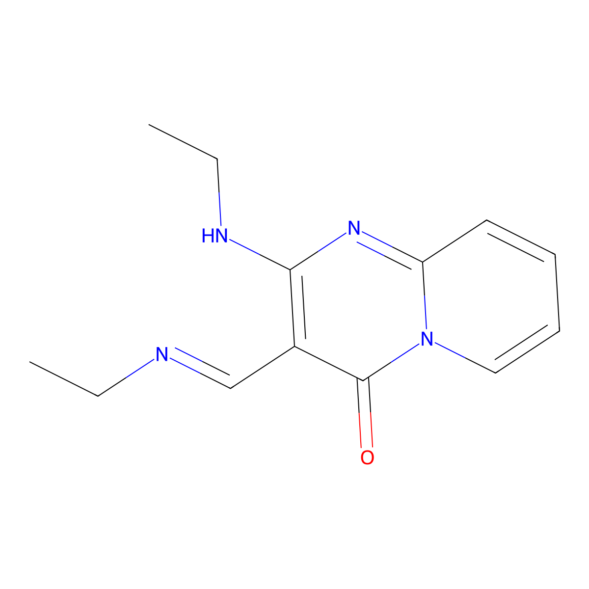2-(ethylamino)-3-[(1E)-(ethylimino)methyl]-4H-pyrido[1,2-a]pyrimidin-4-one molecular structure, CAS 1412236-18-0