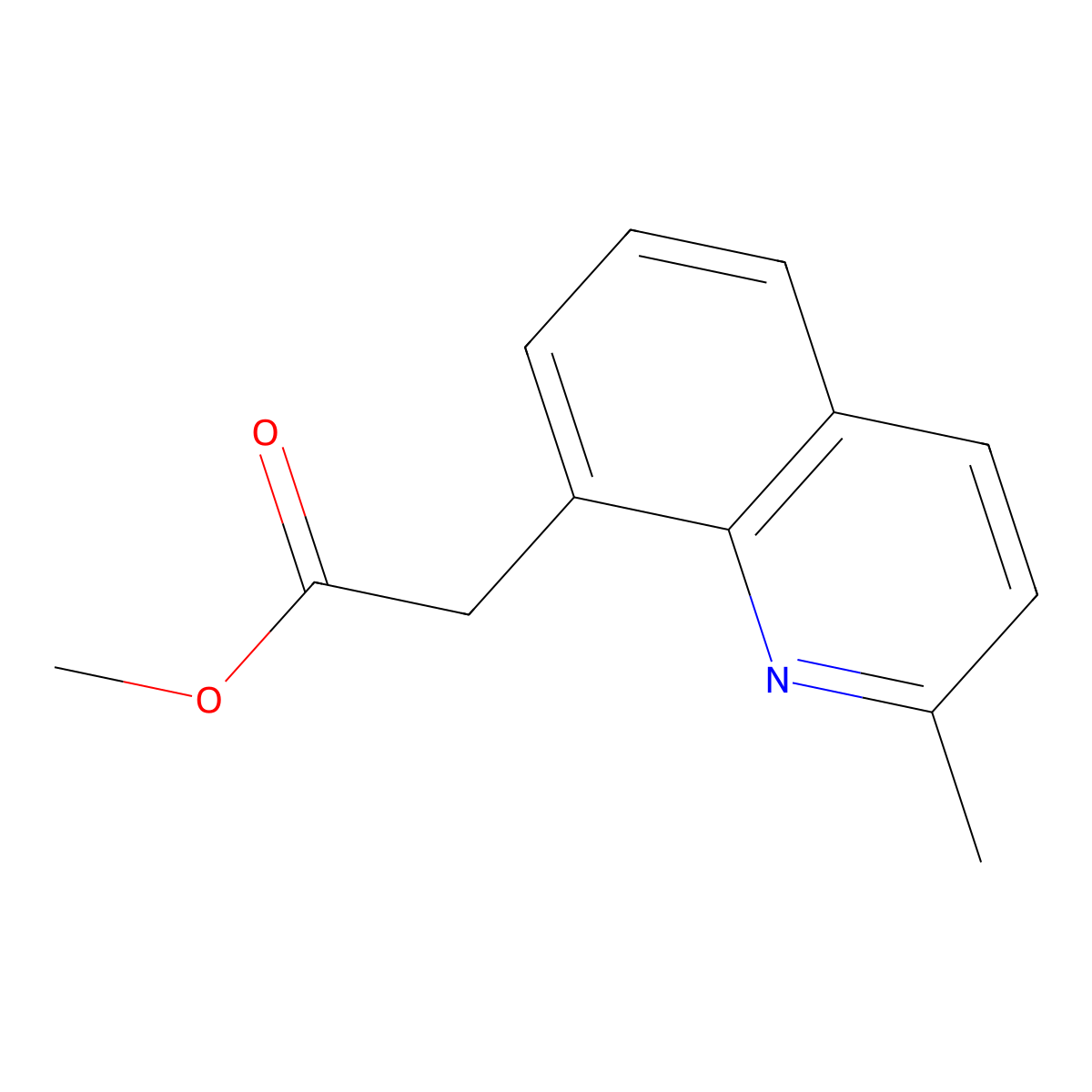 Methyl 2-(2-methylquinolin-8-yl)acetate molecular structure, CAS 1412256-13-3