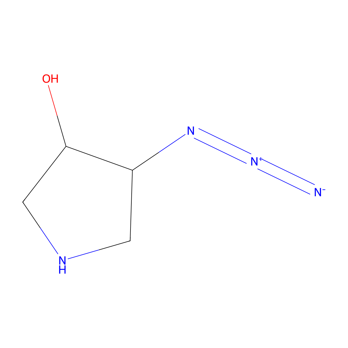 rac-(3R,4R)-4-azidopyrrolidin-3-ol molecular structure, CAS 1412257-69-2