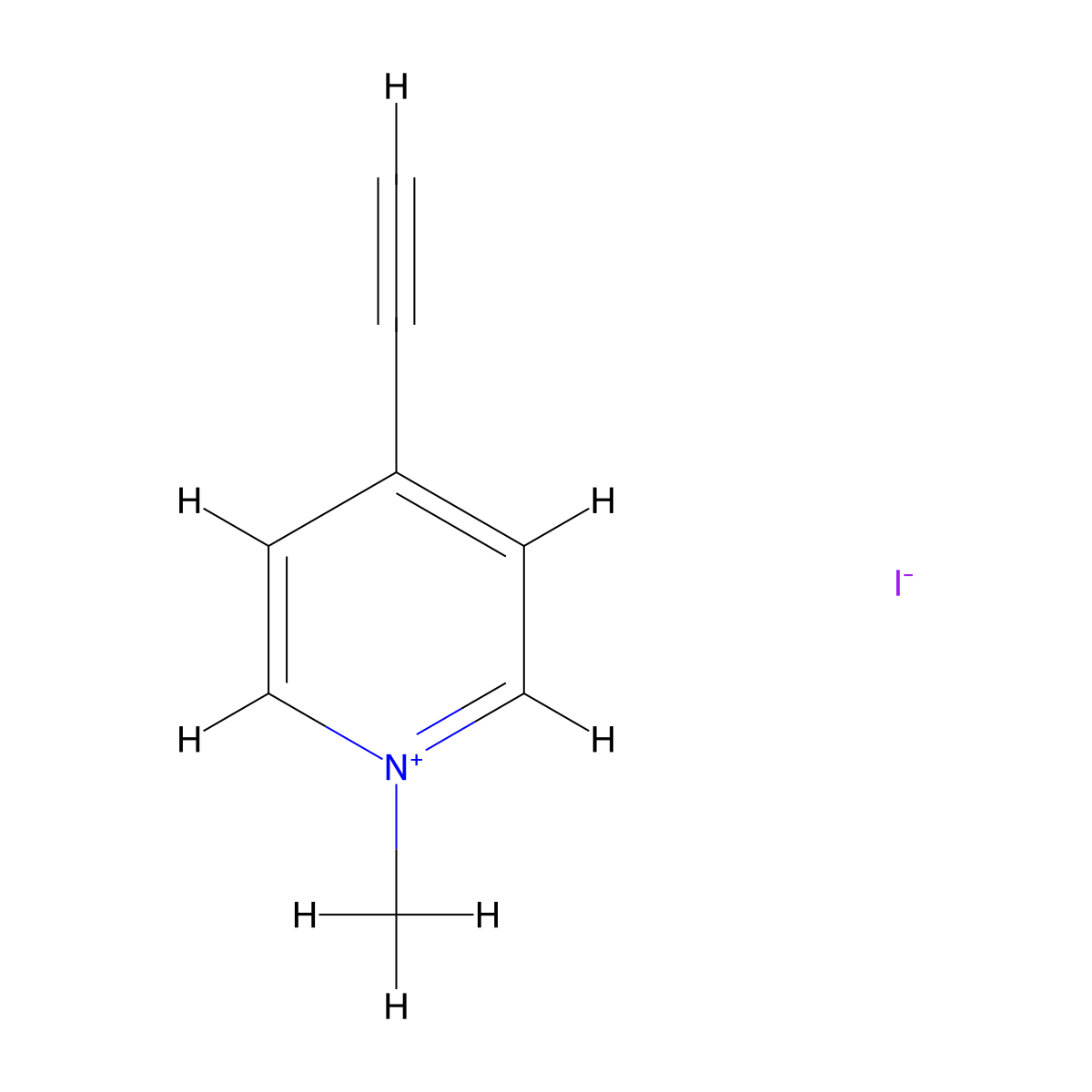 Pyridinium, 4-ethynyl-1-methyl-, iodide molecular structure, CAS 141227-27-2