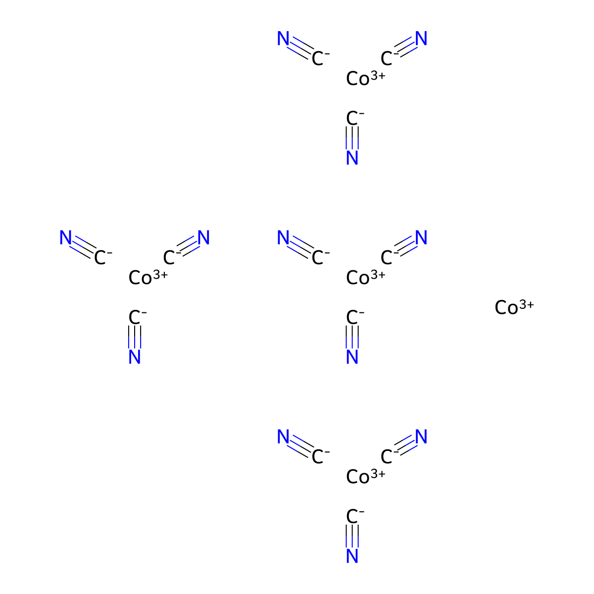 Cobaltous cobaltic cyanide molecular structure, CAS 14123-08-1