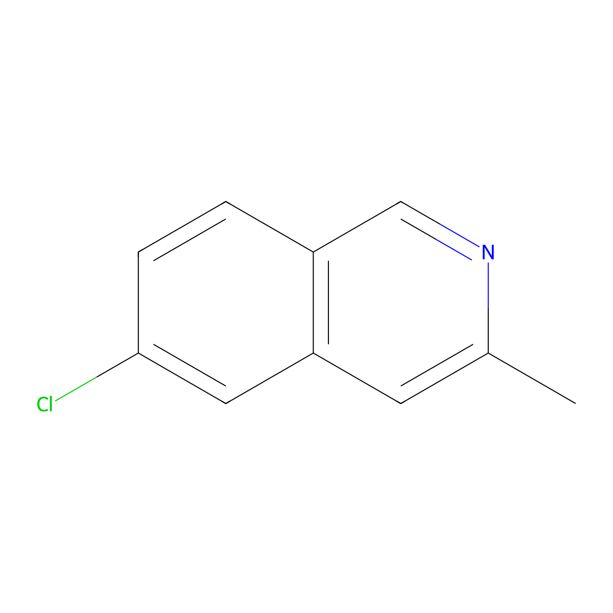 6-Chloro-3-methylisoquinoline molecular structure, CAS 14123-76-3