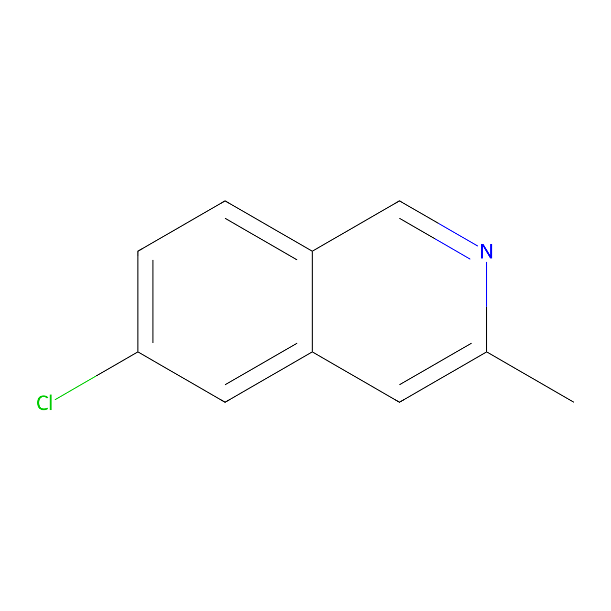 6-Chloro-3-methylisoquinoline molecular structure, CAS 14123-76-3