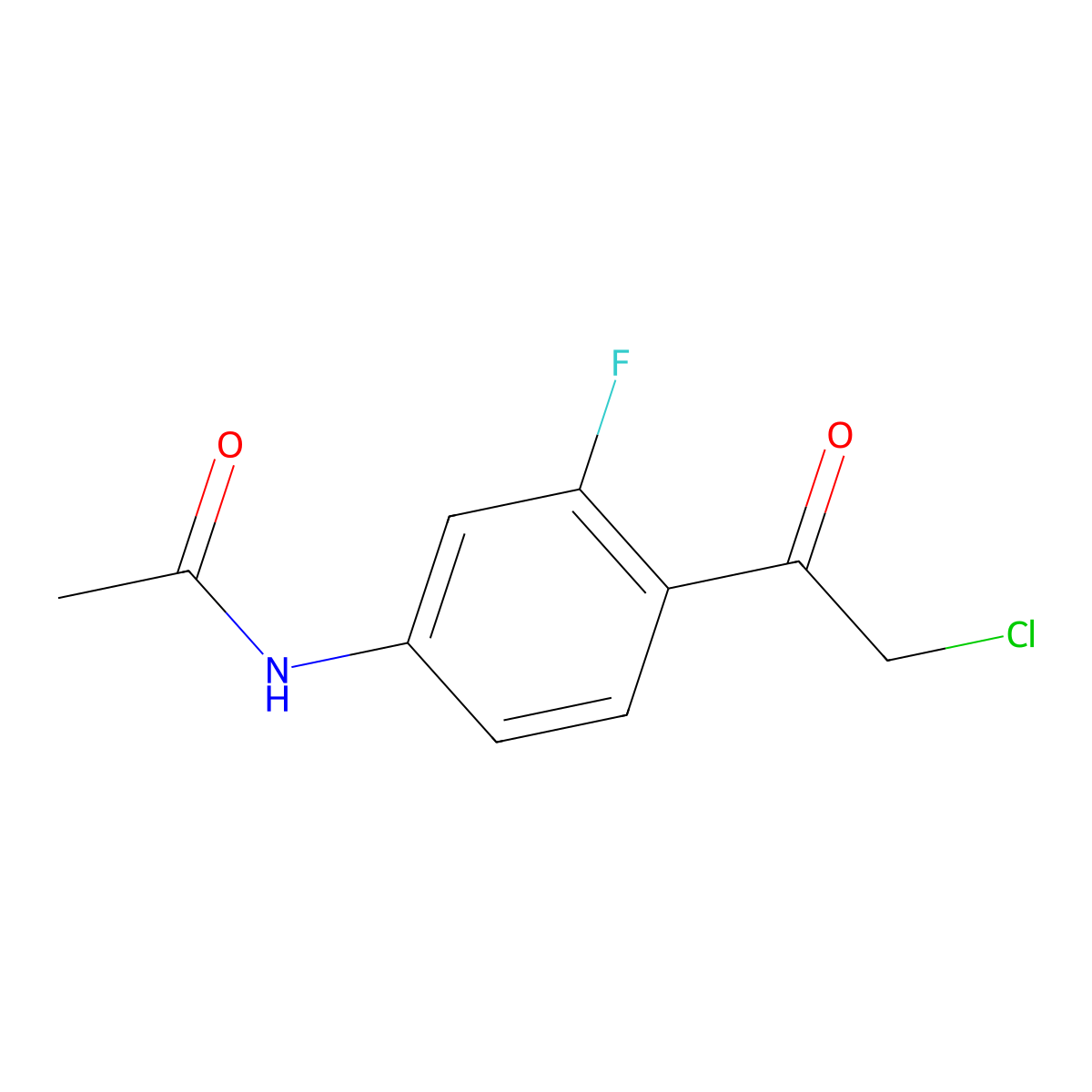 N-(4-(2-chloroacetyl)-3-fluorophenyl)acetamide molecular structure, CAS 141234-46-0