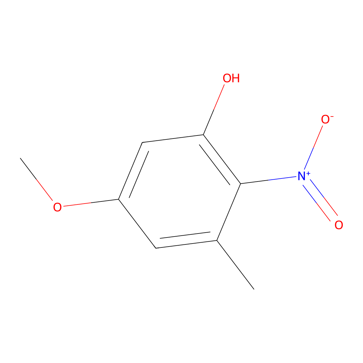 5-Methoxy-3-methyl-2-nitrophenol molecular structure, CAS 14124-36-8