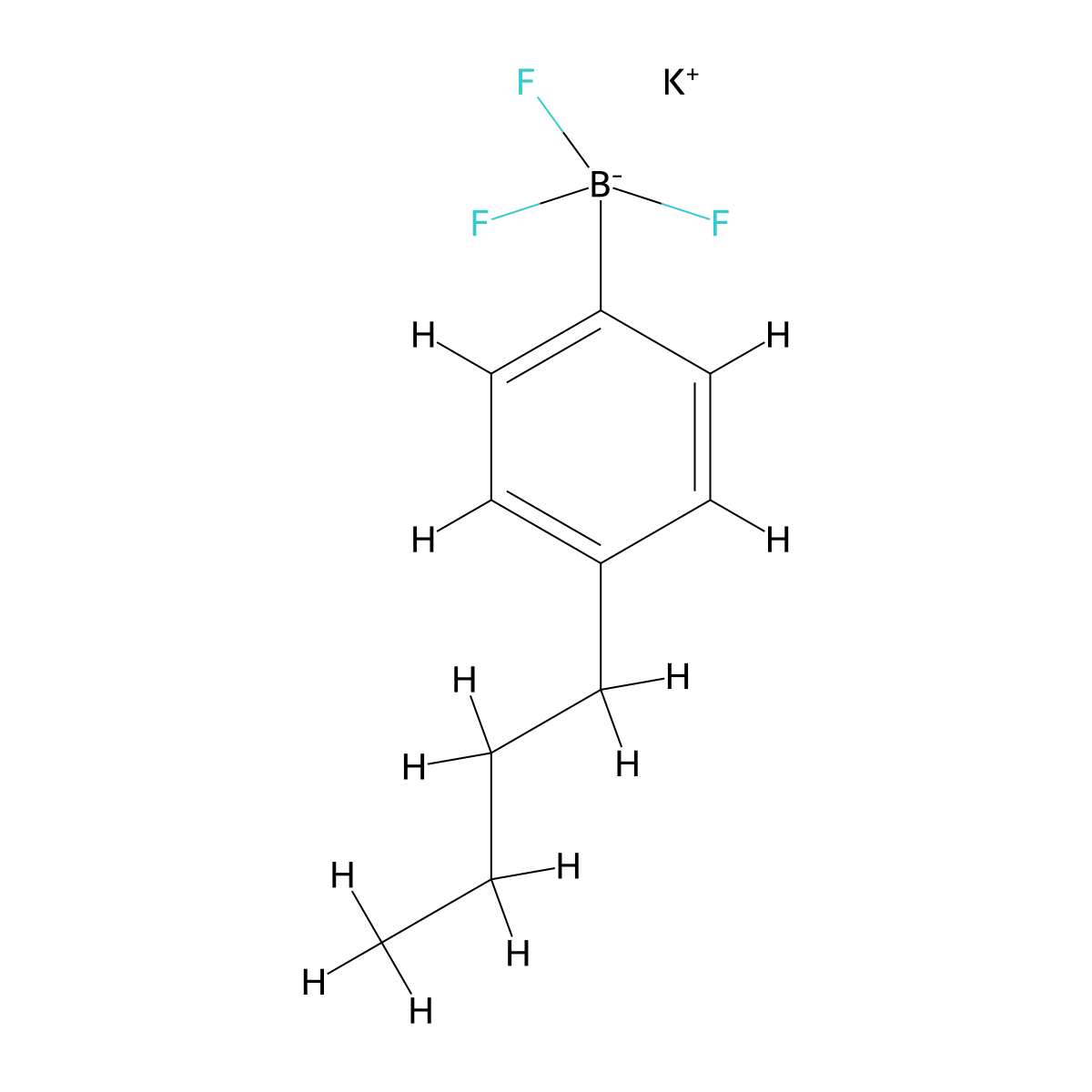 Potassium 4-butylphenyltrifluoroborate molecular structure, CAS 1412414-09-5